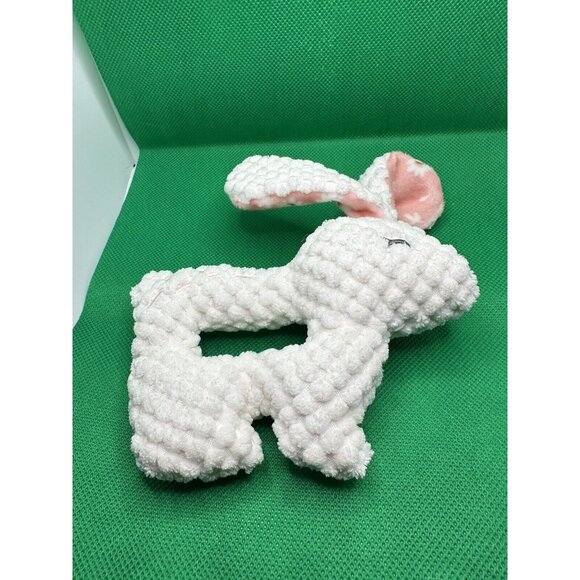 Gerber Modern Moments Waffle Weave Quilted White Bunny Rabbit Baby Rattle- Rare - Picture 2 of 9